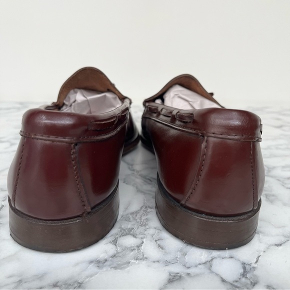 GH Bass Weejuns Classic Brown/Burgandy Leather Tassel Loafers Mens 10 D - Picture 6 of 11